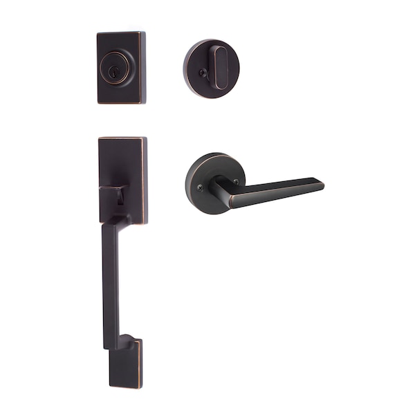 Sure-Loc Hardware Sure-Loc Hardware Stockholm Handleset, Basel Square Handleset Trim, Vintage Bronze SH507-S-BS-SQ 11P - main